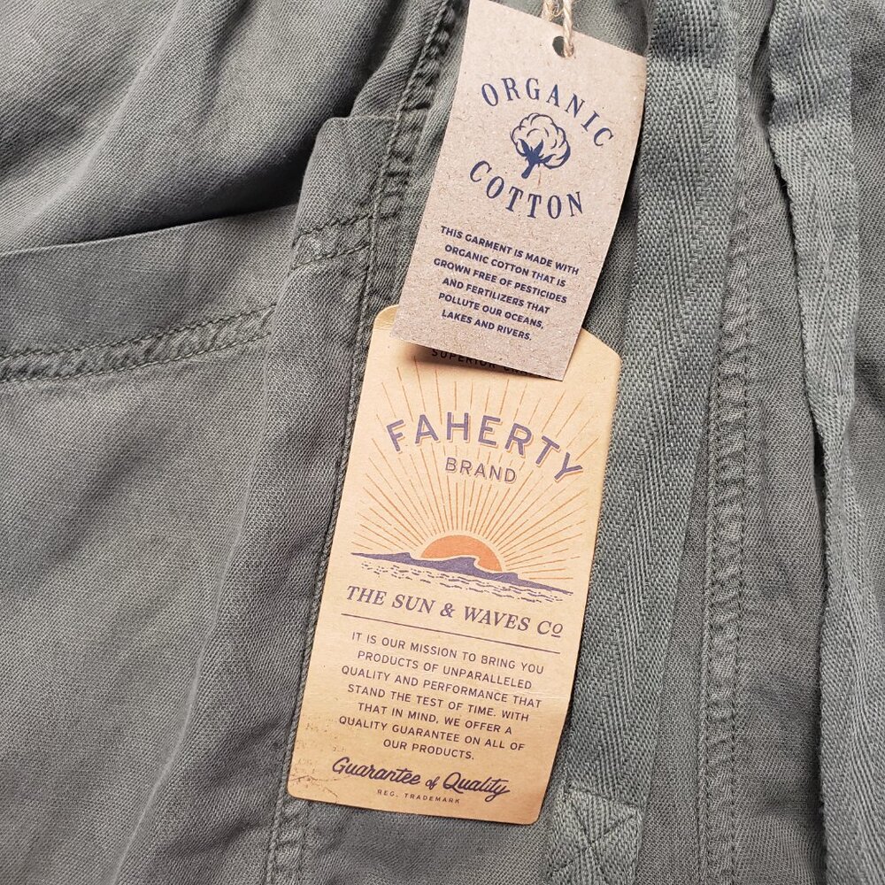 Faherty Women's Linen & Organic Cotton Topanga Drape Shorts in Thyme size XS NWT - Picture 9 of 9